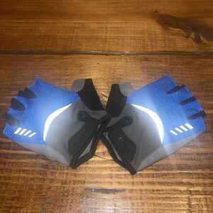 Difos Soft Stretch Half Finger Cycling‎ Gloves Blue/Gray Size L